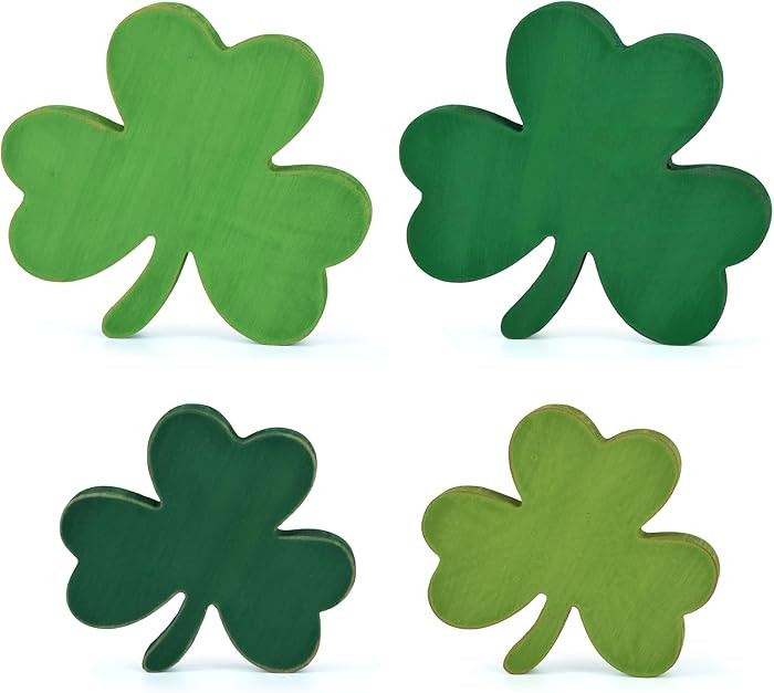 St. Patrick's Day Shamrock Decorations, Wooden Saint Patrick Day Irish Ornament Wood Sign Tiered ... | Amazon (US)