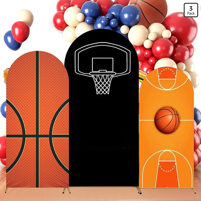 3 Pcs Basketball Arch Backdrop Cover 4ft, 5ft, 6ft Arch Covers Stretchy Backdrop Sports Basketbal... | Amazon (US)