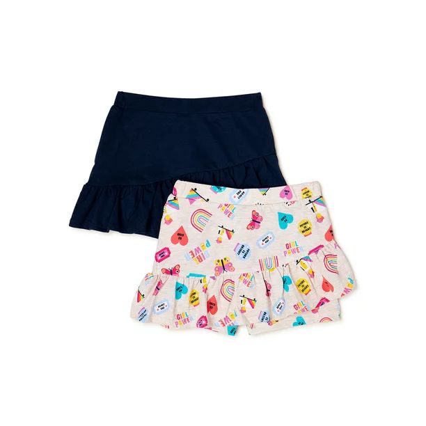 365 Kids From Garanimals Girls Ruffle Scooter Skirts, 2-Pack, Sizes 4-10 | Walmart (US)