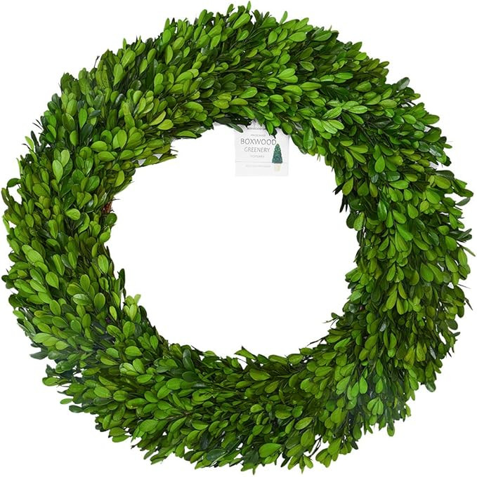 BoxwoodValley 24 inch XX-Large Preserved Boxwood Wreath, Wedding Home Decoration, Farmhouse Style... | Amazon (US)