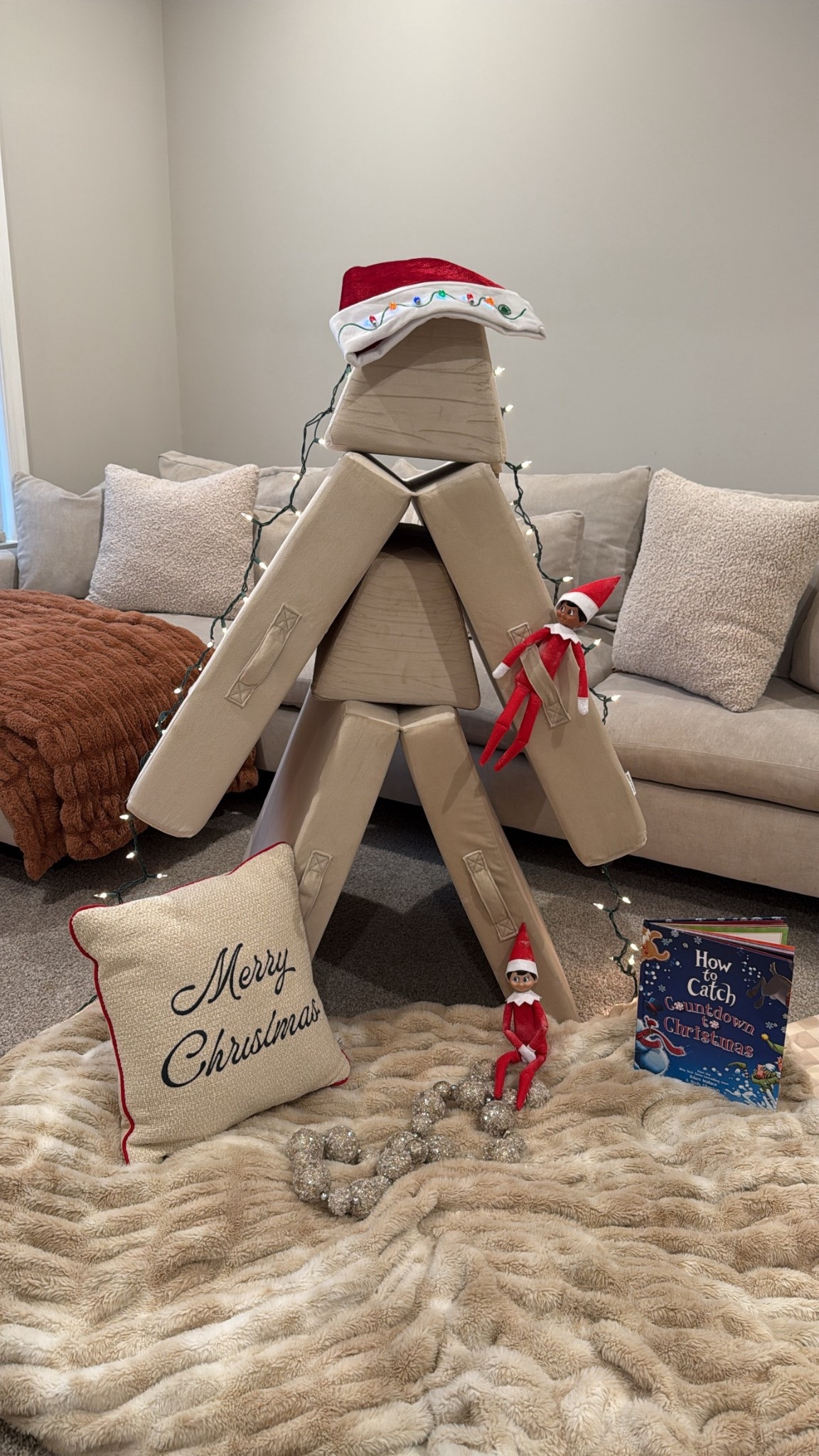 Elf on the shelf idea 
The boys love this play couch - 
Amazon look a like for the nugget 
Perfect for forts 
Linking cute Christmas pillow & new Christmas countdown book for them ❤️❤️ 

#LTKHoliday #LTKKids #LTKGiftGuide