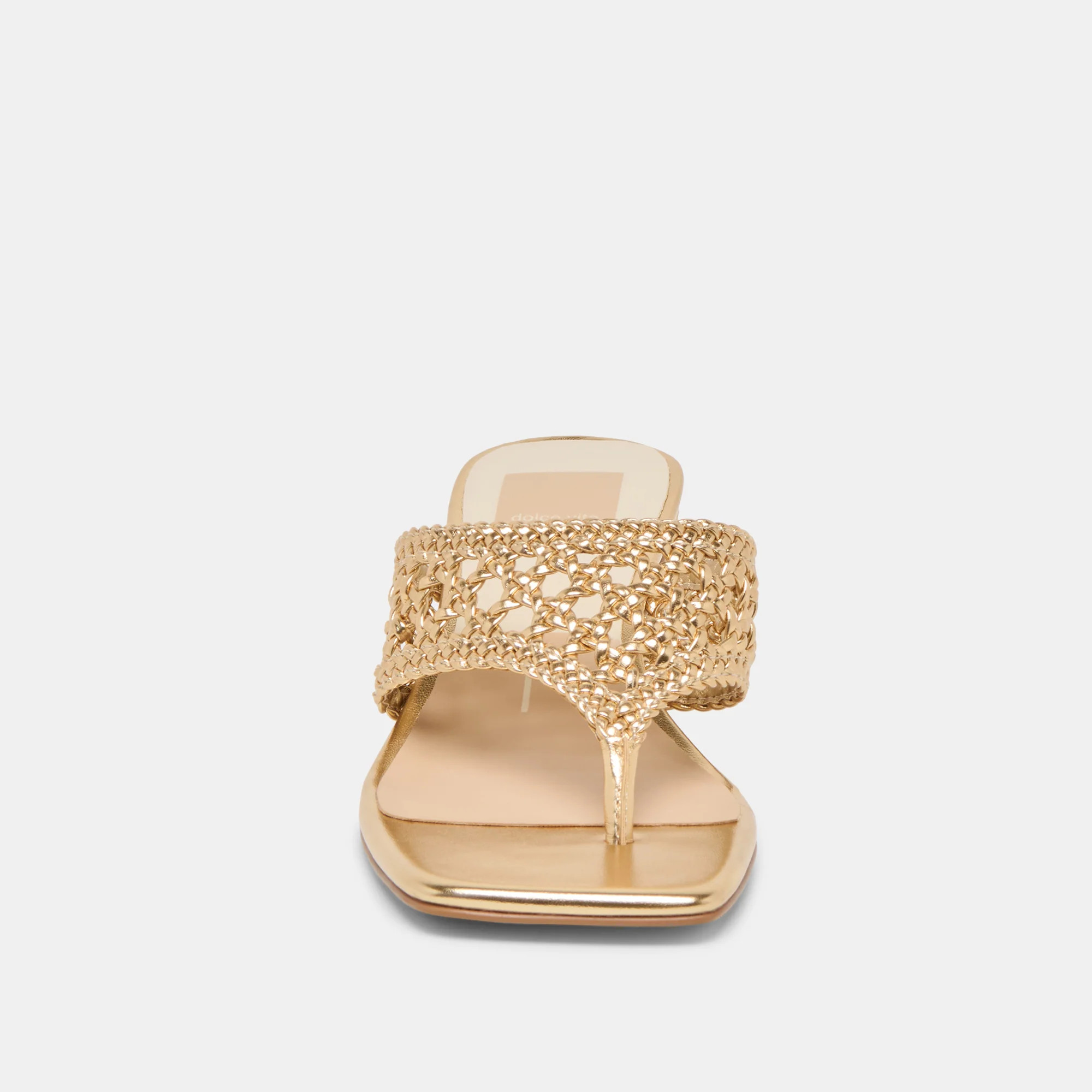 Barlo Heels Gold Woven Stella | DolceVita.com