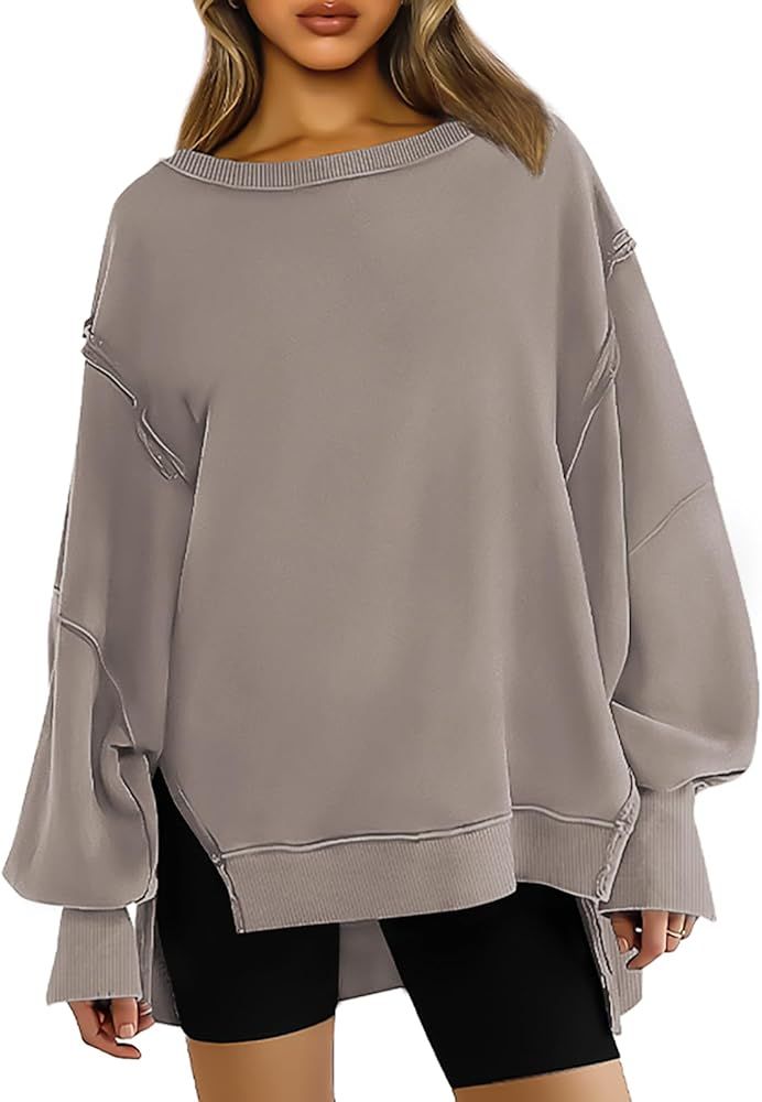 Womens Oversized Crewneck Sweatshirts Hoodies Fall Outfits Fashion Teen Girls Y2k Winter Clothes | Amazon (US)