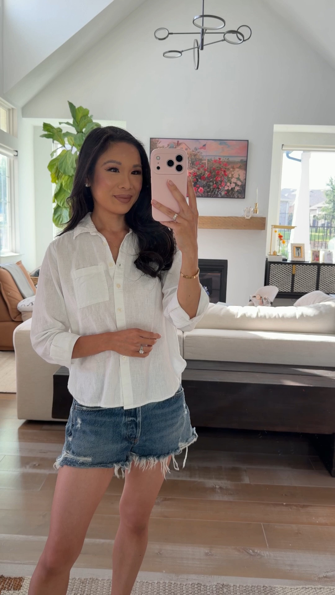 Casual summer outfit with the best denim shorts from AGOLDE. These Parker vintage cutoff shorts have been a go to since 2021 for me. Love the fit and they are on sale for prime - just make sure you are logged into your account. Pairing with a white linen shirt and Italian leather sneakers that are comfortable right out of the box.

#LTKdayinmylife #LTKmomlife #LTKPetite