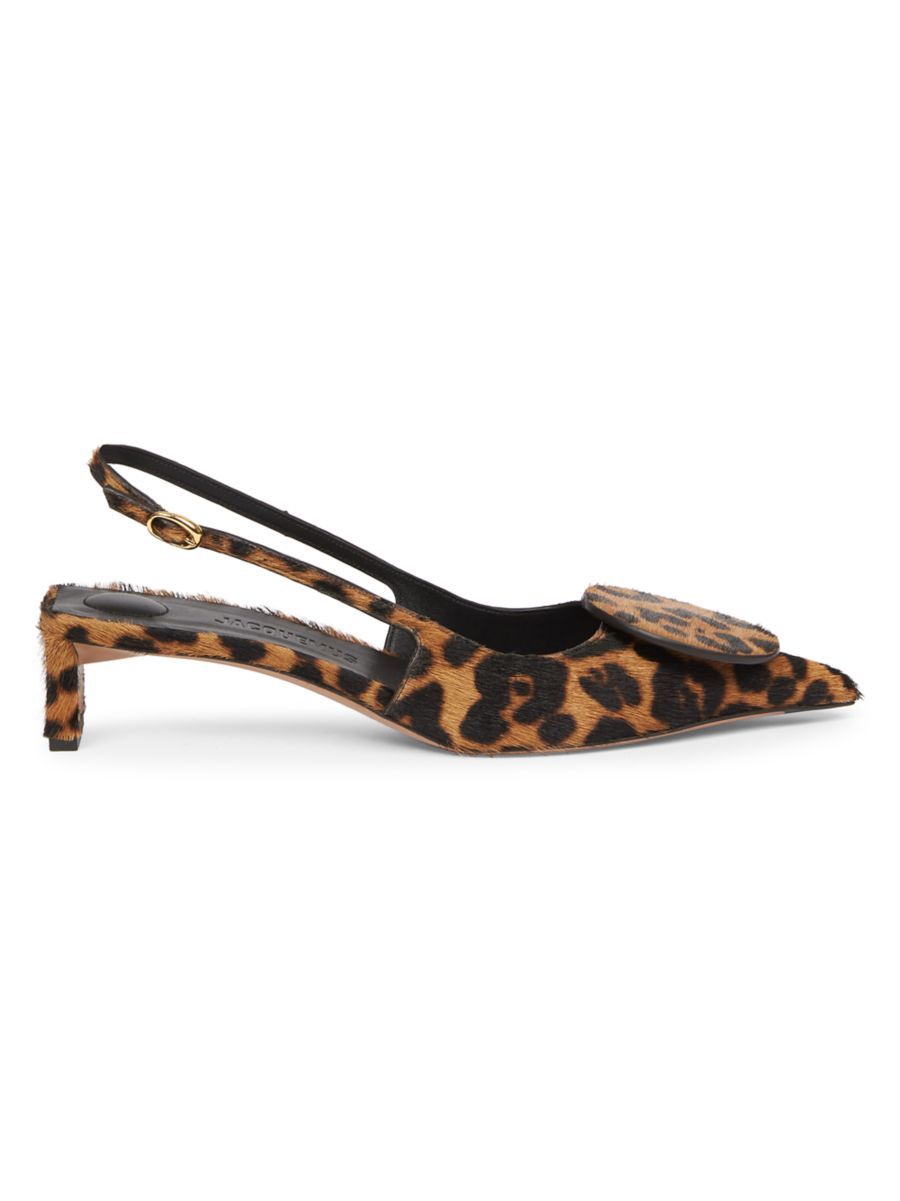 Les Slingbacks 40MM Leopard Calf Hair Pumps | Saks Fifth Avenue