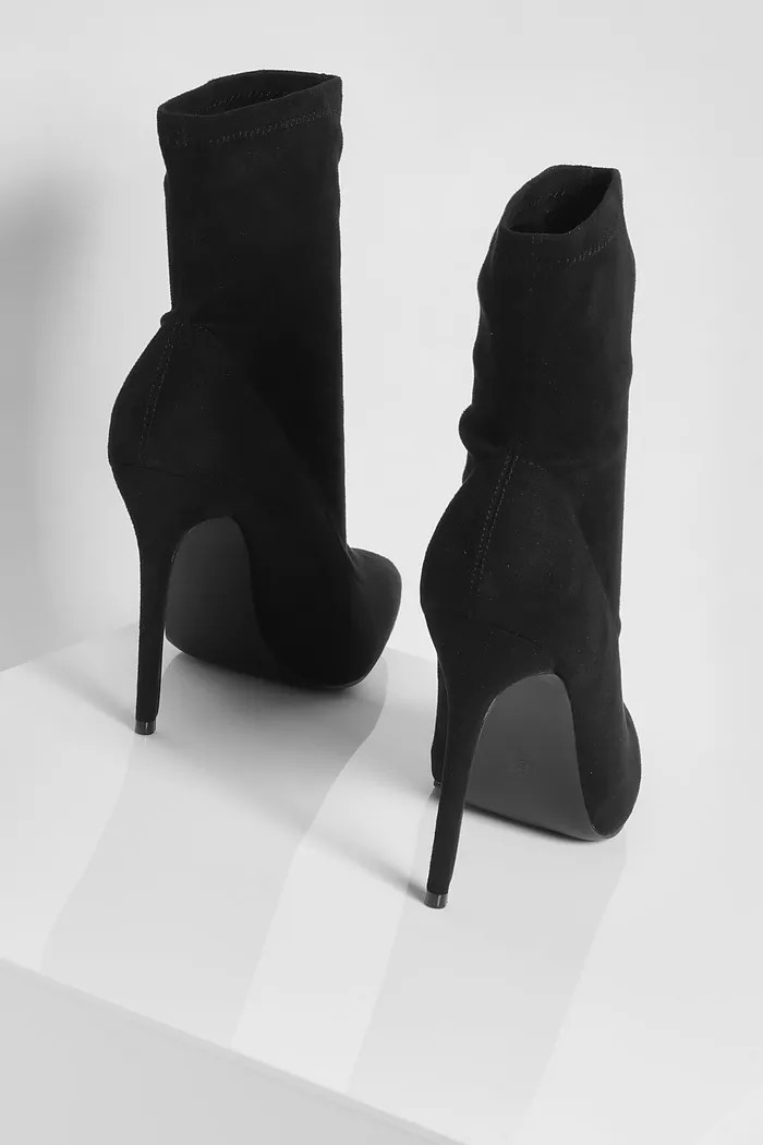 Wide Fit Stiletto Pointed Sock Boots | Boohoo.com (UK & IE)