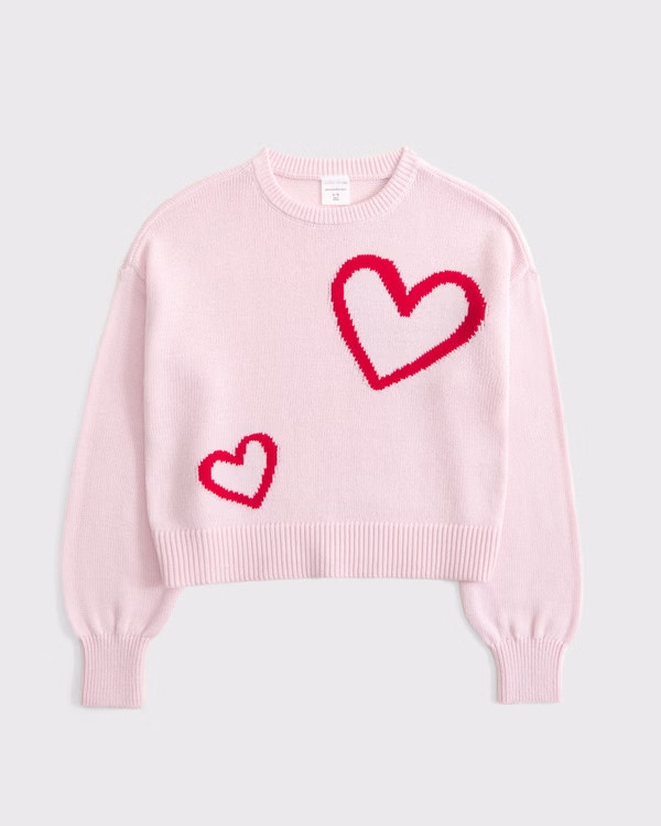 hearts graphic crew sweater | Abercrombie & Fitch (US)