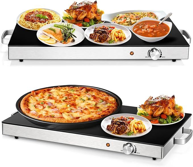 Giantex 2 Packs Electric Warming Tray, 22''x15'' Hot Plate with Adjustable Temperature Control, S... | Amazon (US)