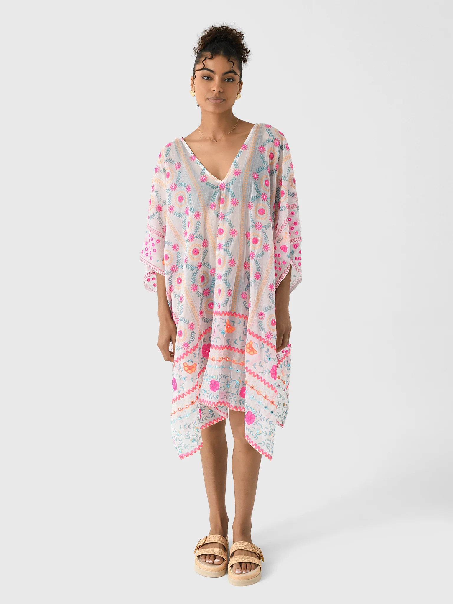 JULIET DUNN
                      
                     Women's Boho Printed Poncho | Saint Bernard