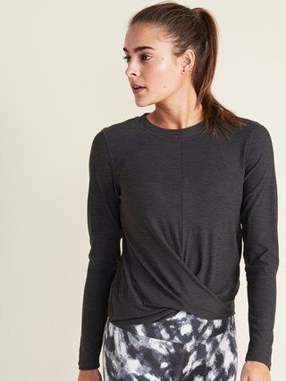 Relaxed Breathe ON Twist-Hem Cropped Top for Women | Old Navy (CA)