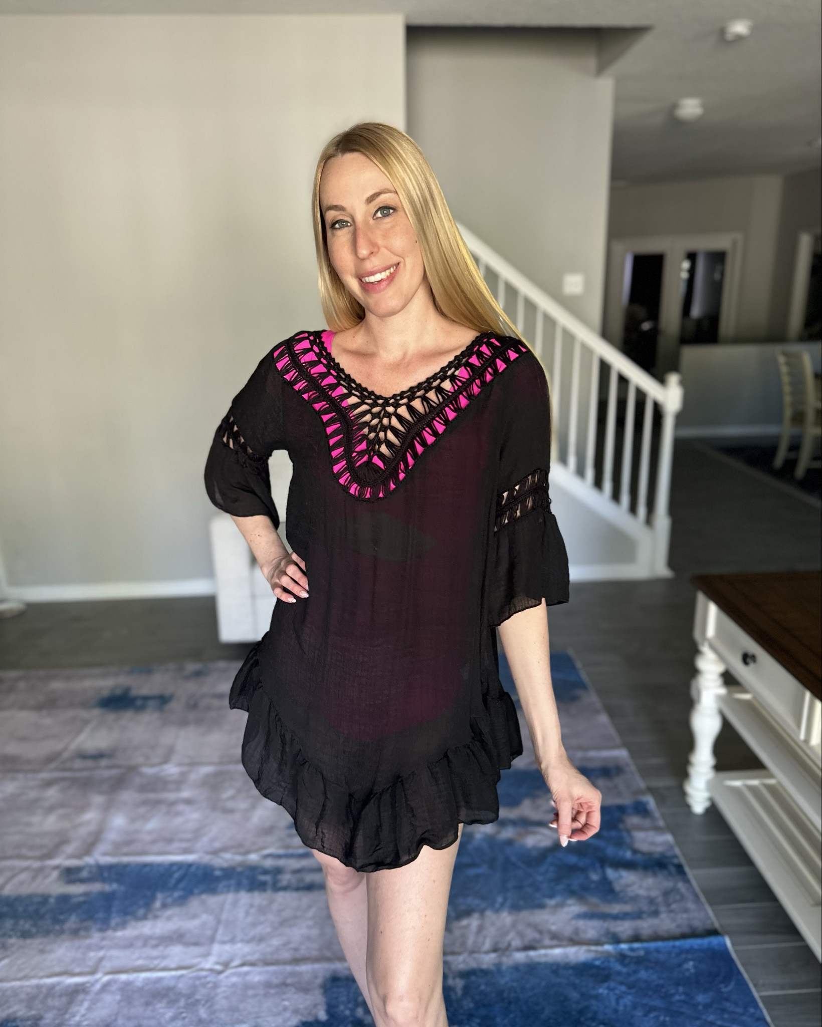 Boho style crocheted swim cover up
💕 very loose and breezy 
💕wearing size small

#LTKswim #LTKFestival #LTKfindsunder100