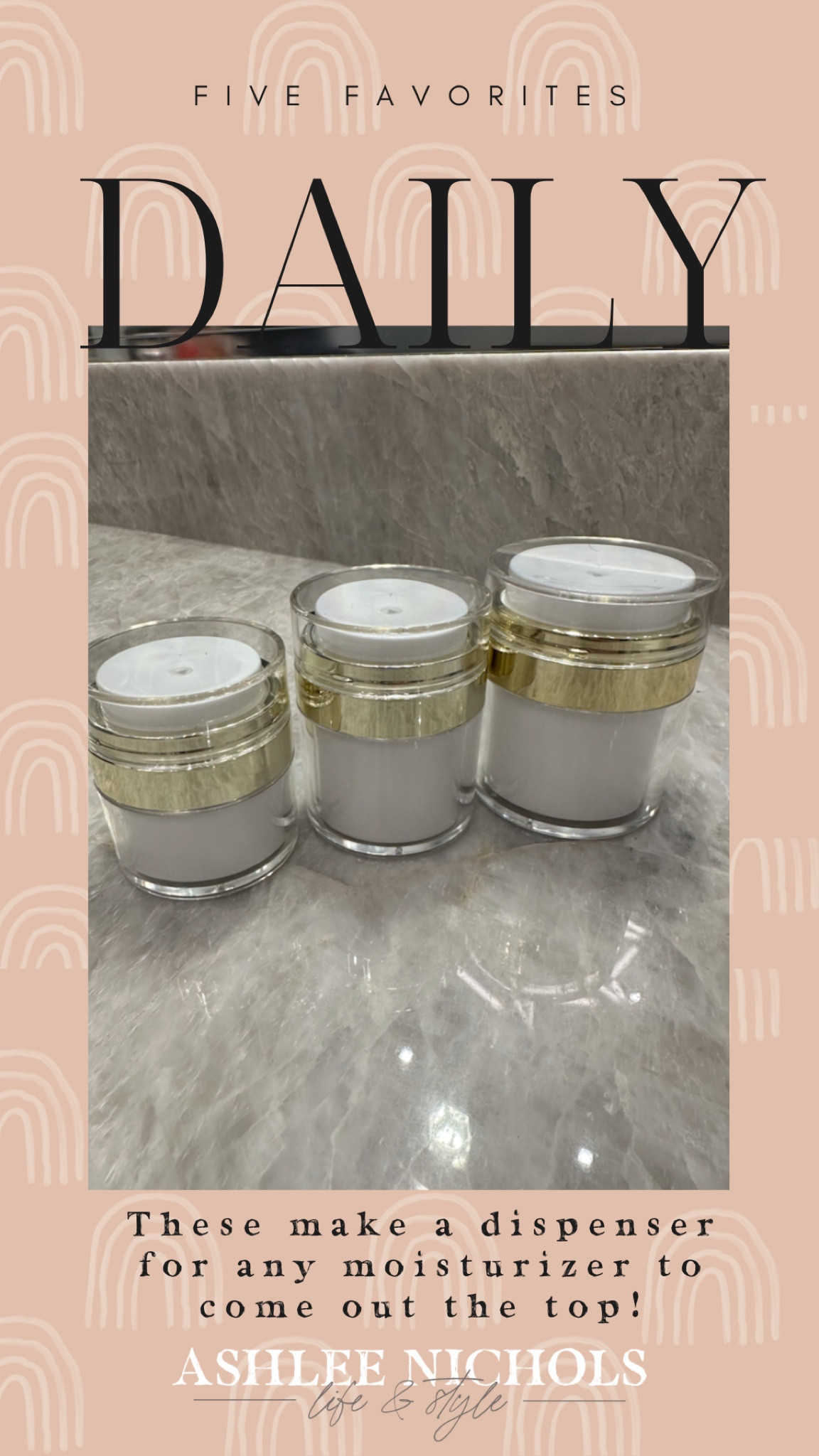 Daily five favorites
Airless pump jars for moisturizers. 
Favorite moisturizer Clinique moisturize surge intense is on sale! 
Tiny spatula for makeup/cosmetics 

#LTKbeauty