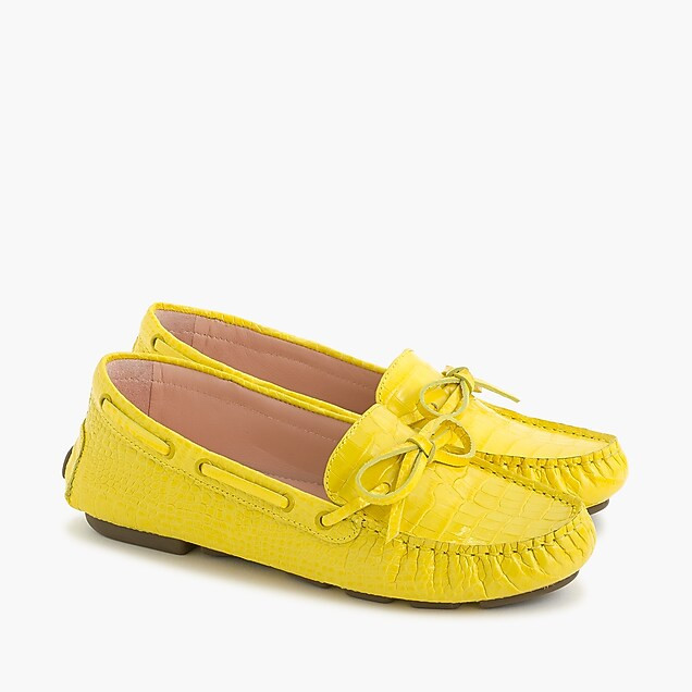 Driving moccasins in croc-embossed leather | J. Crew US