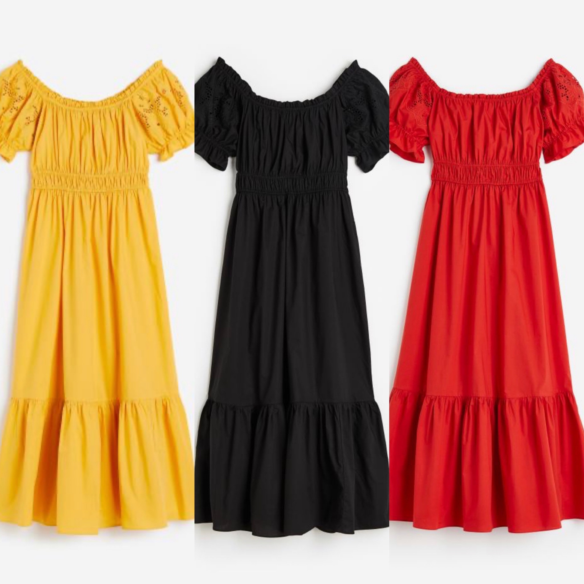 Off the shoulder cotton dress
Runs TTS 
Summer dresses
Black 
Yellow 
Red
Maxi
Vacation dress
What to pack
Affordable 

#LTKtravel #LTKFind #LTKunder50