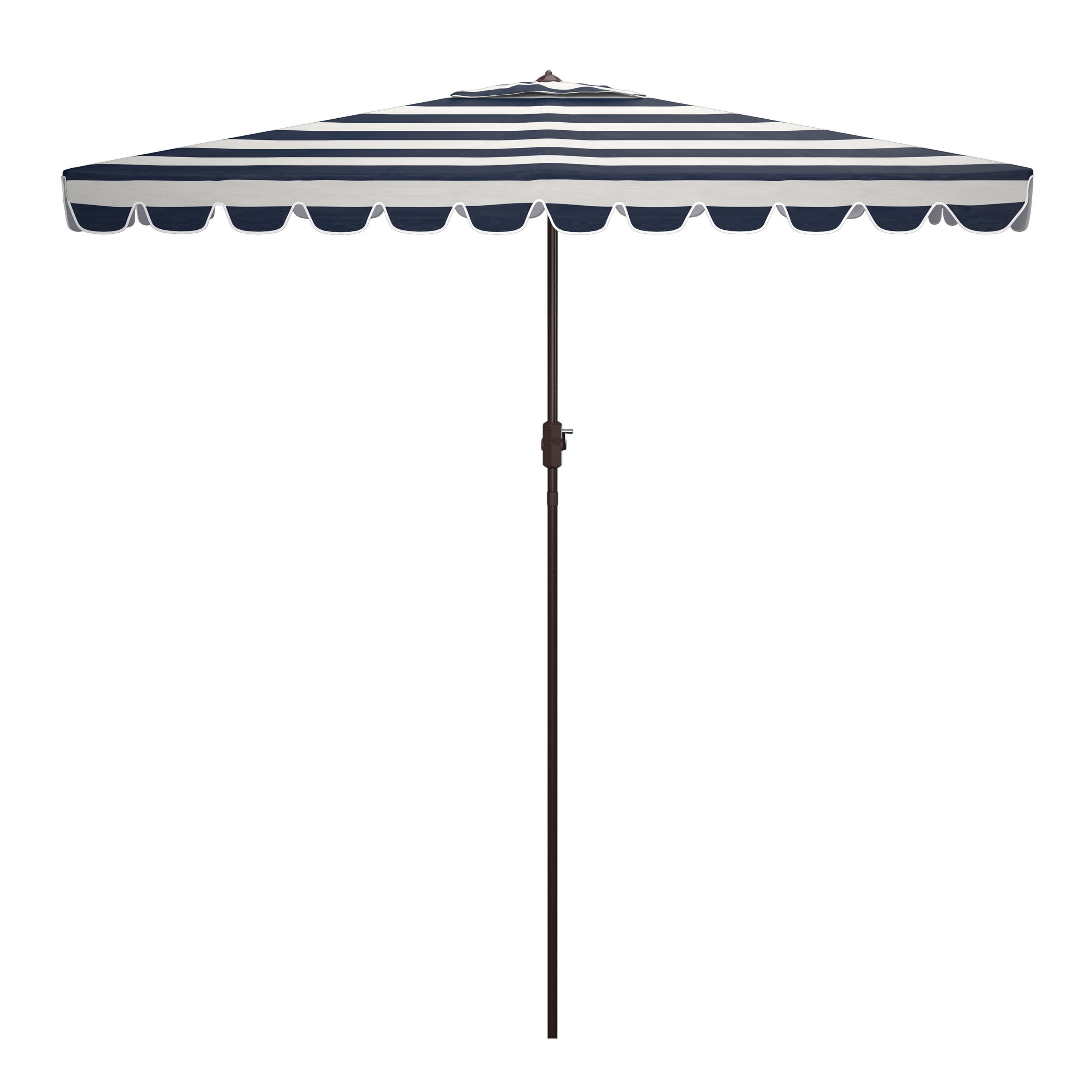 Rectangular Striped Scalloped Tilting Patio Umbrella | World Market