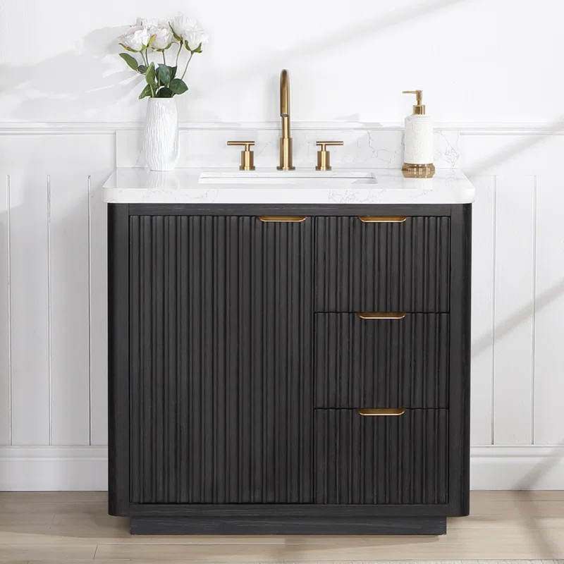 Thistle 36'' Single Bathroom Vanity with Cultured Marble Top | Wayfair North America