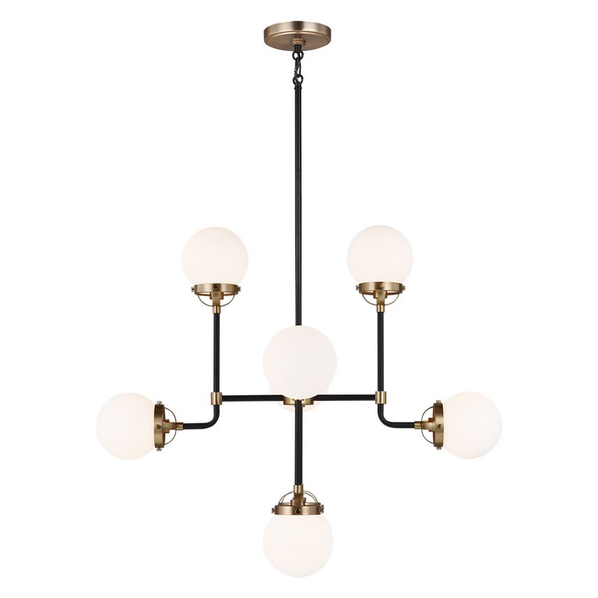 Cafe Eight Light Small Chandelier | Visual Comfort