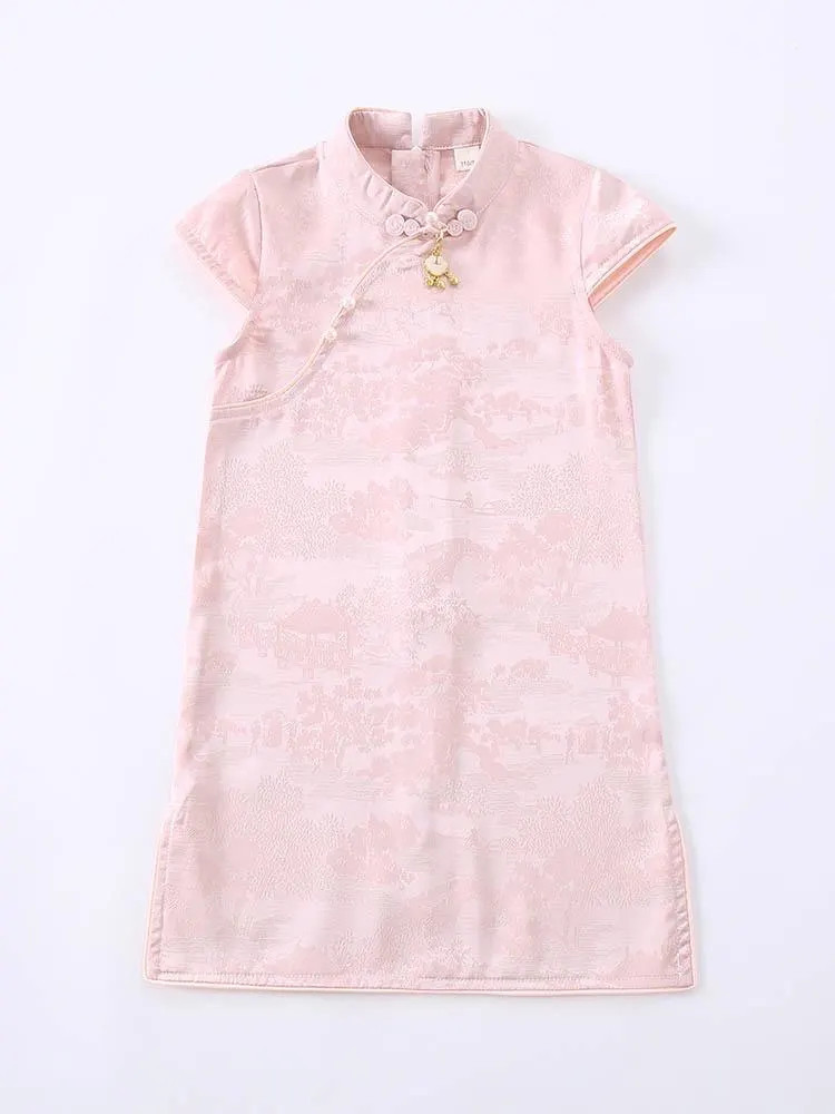 Girl's Pink Qi Pao Dress: Traditional Chinese Performance Dress for Kids | Etsy (Global)