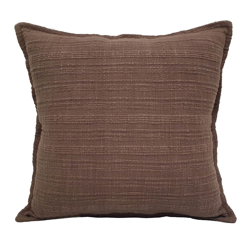 Brown Striped Slub Throw Pillow, 18" | At Home