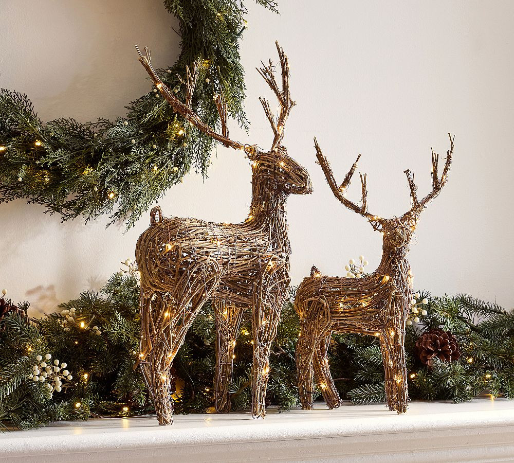 Lit Rattan Stag | Pottery Barn (US)