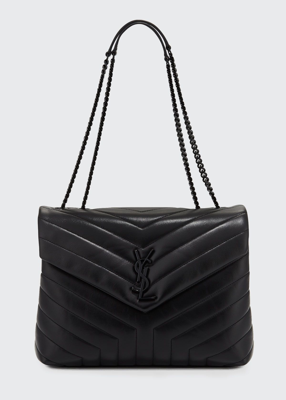 Loulou Monogram YSL Medium Chain Bag with Black Hardware | Bergdorf Goodman