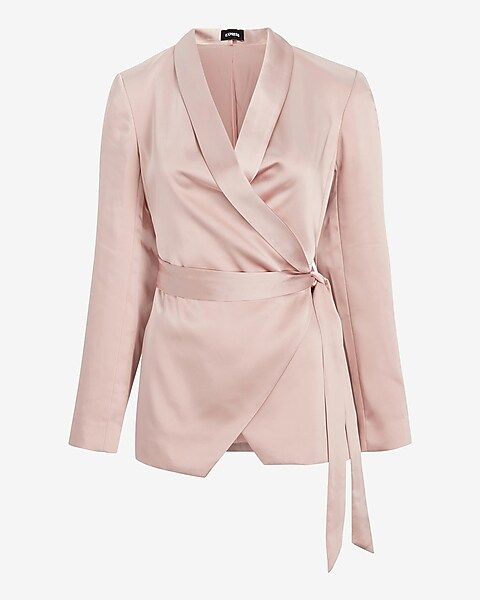 Satin Tie Front Blazer | Express