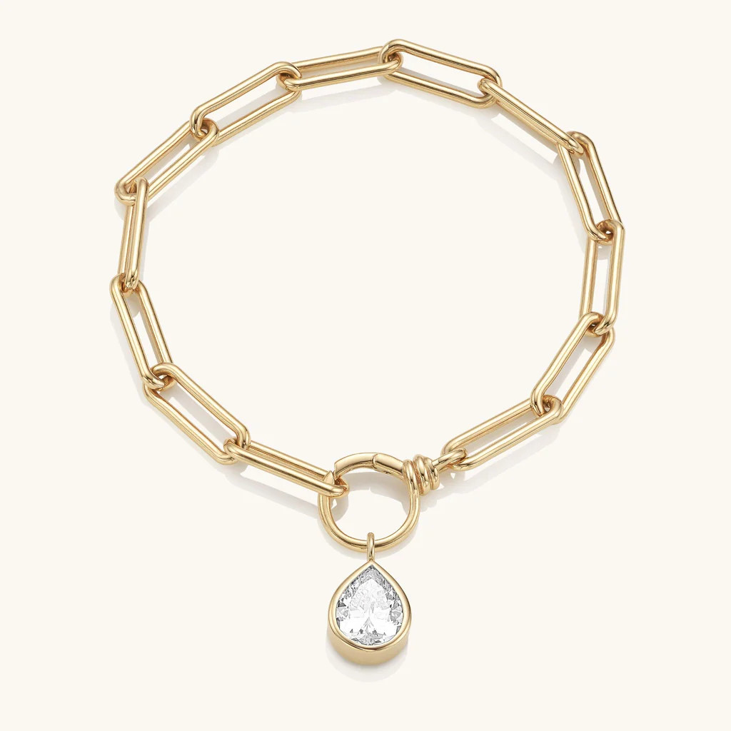 The Gold Formes Bracelet Pear Charm (Drop only) | Heavenly London