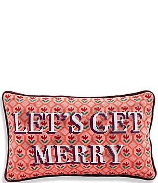Furbish Holiday Collection Let's Get Merry Needlepoint Pillow | Dillard's