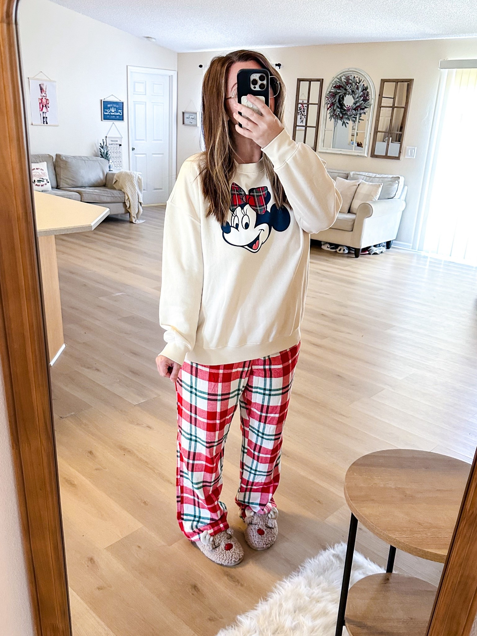 Christmas Jammies!! Christmas pajamas, sweatshirt, Disney outfit, holiday, gift ideas!!

*keep checking website for sizes for shipping or in store pickup!*

Sweatshirt - S (oversized fit)
Bottoms - L (baggy fit)
Slippers - M (true to size, slightly smaller in length)

#LTKGiftGuide #LTKSaleAlert #LTKHoliday