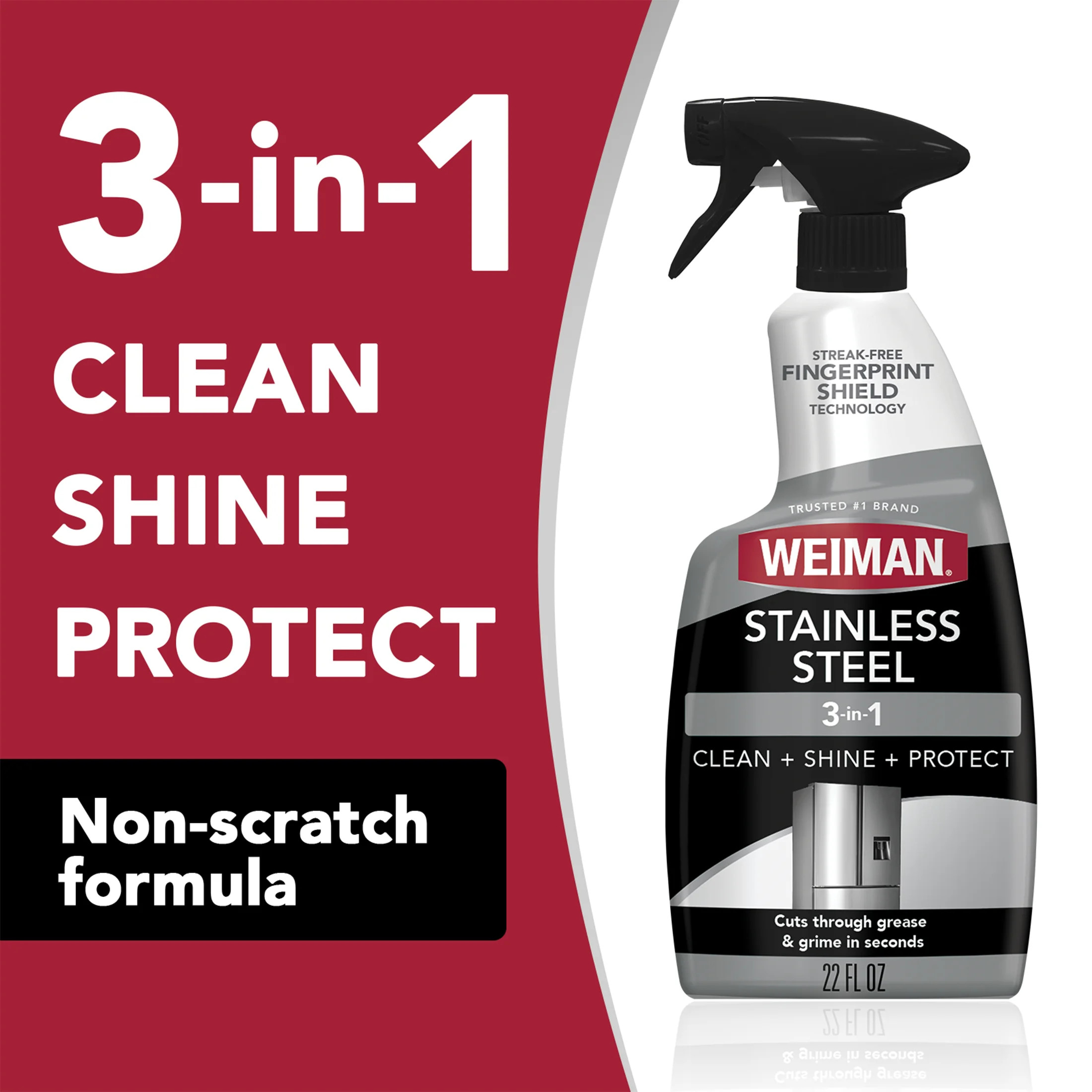 Weiman Stainless Steel Cleaner and Polish Trigger Spray, 22 fl oz | Walmart (US)
