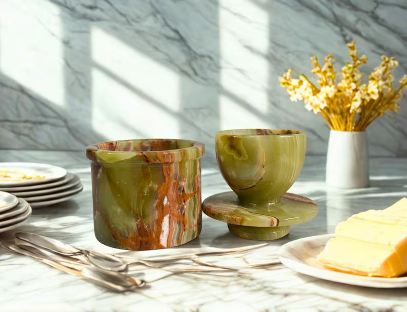 Marble Butter Dish With Lid - French Inspired Butter Crock, Unique Kitchen Decor - Etsy | Etsy (US)