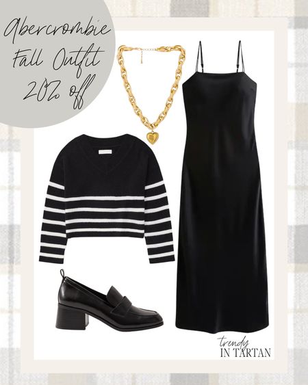 20% off Abercrombie fall outfit

Cropped sweater, black maxi dress, gold necklace, loafers, slip dress, black and white striped sweater, chunky gold heart necklace

#LTKSeasonal #LTKSale #LTKmidsize