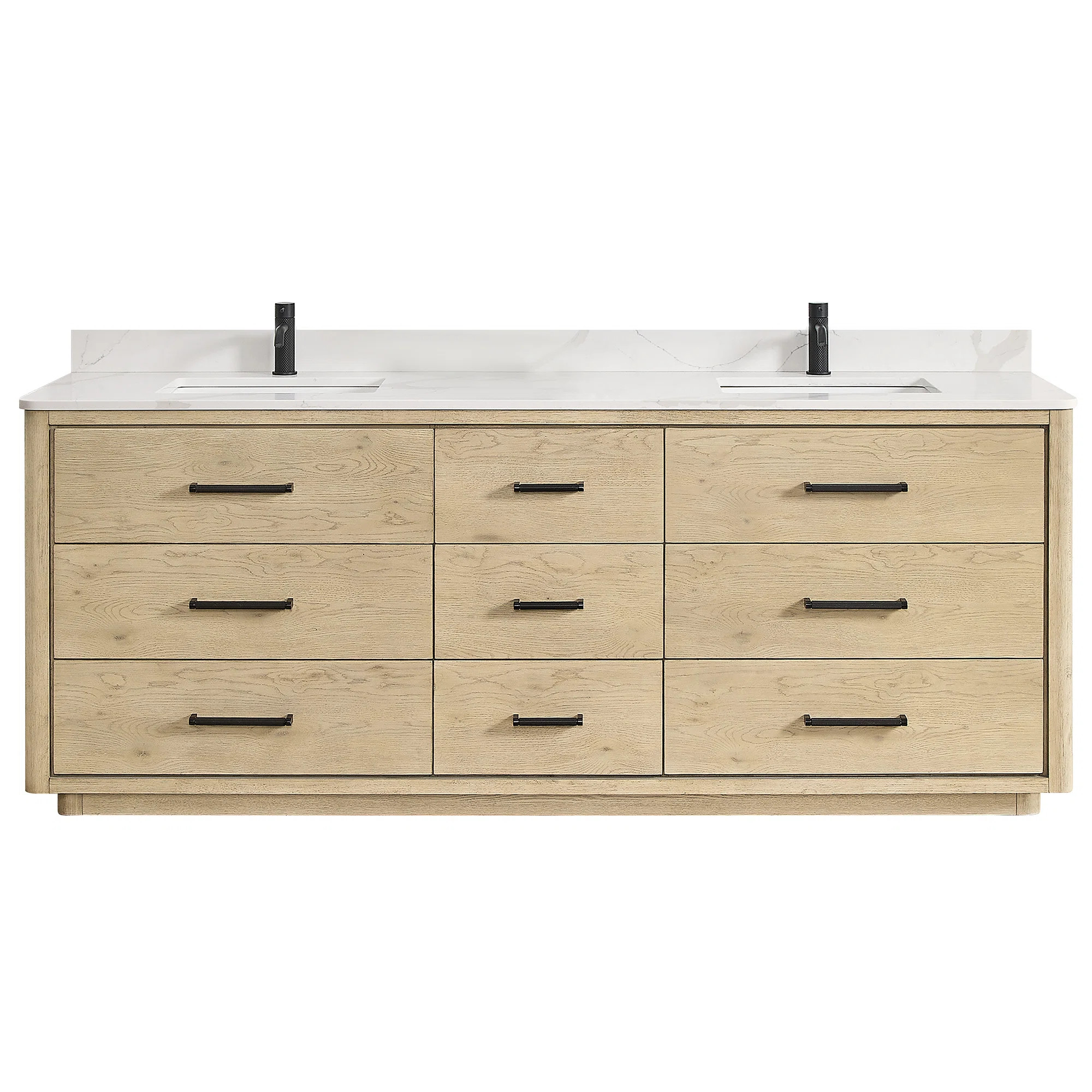 84'' Double Bathroom Vanity with Quartz Top | Wayfair North America