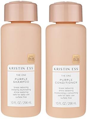 Kristin Ess "The One" Purple Shampoo and Conditioner Set for Blonde Hair, 10 Ounce Each | Amazon (US)