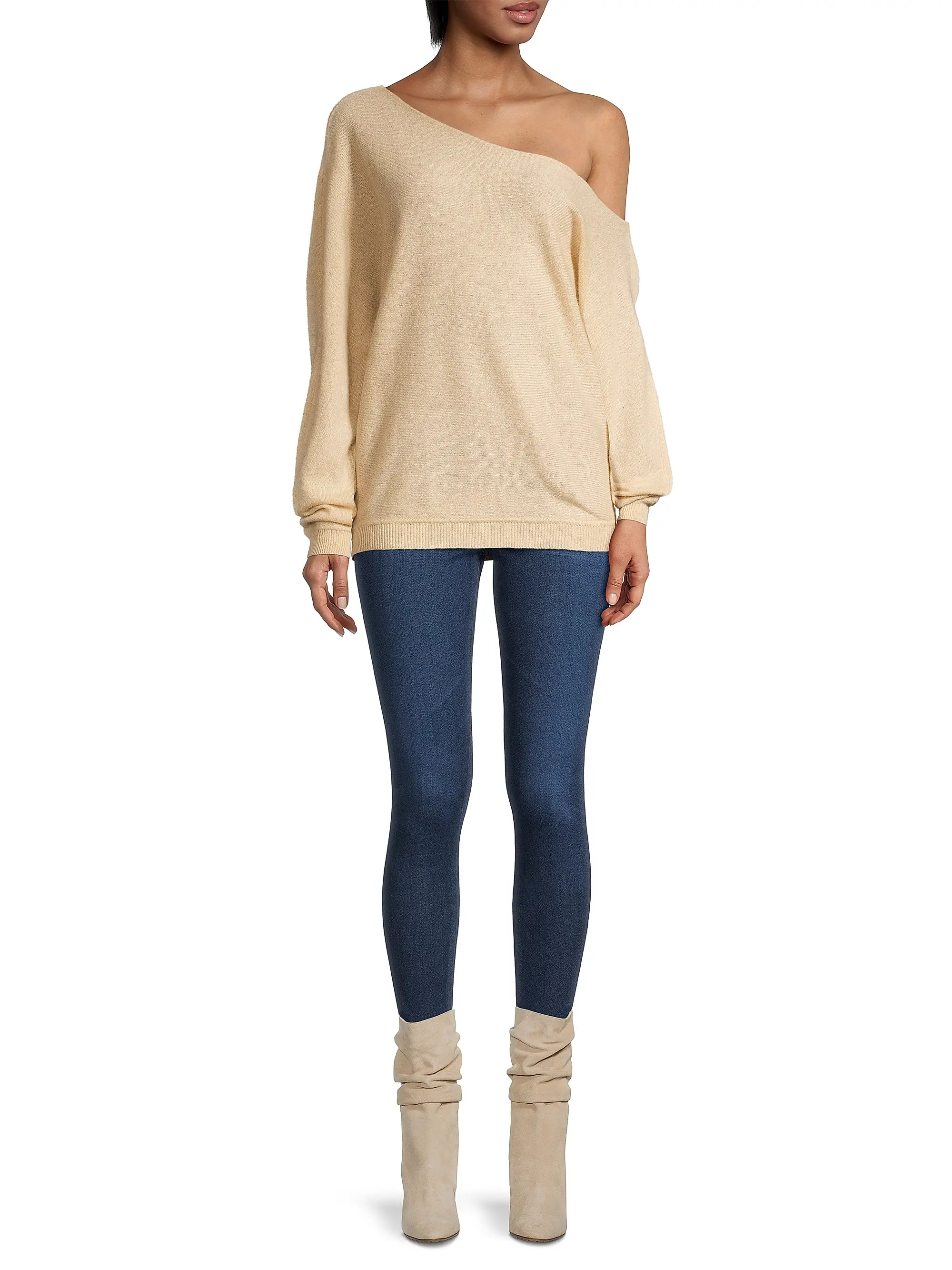 Asymmetric Off-The-Shoulder Cashmere Top | Saks Fifth Avenue