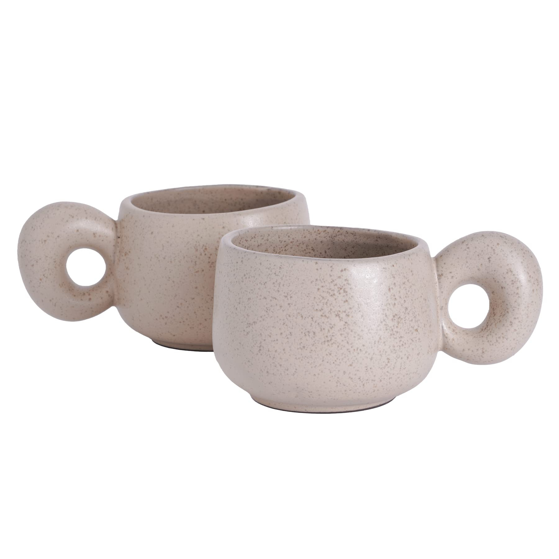 Uaral Cermic Coffee Mugs, 10 Ounce Cream Set of 2 | Amazon (US)