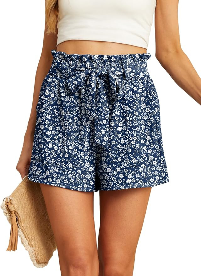 IWOLLENCE Womens Shorts with Pockets Summer Casual Shorts for Women Waist Casual Lightweight Adju... | Amazon (US)