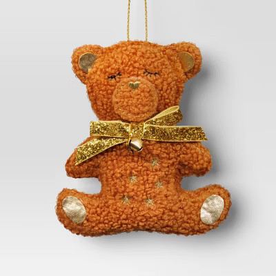 5" Christmas Fabric Teddy Faux Shearling Ornament - Wondershop™ | Target