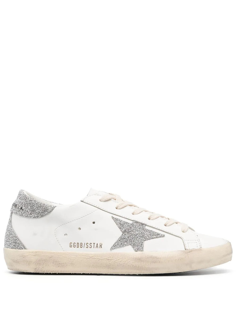 Golden Goose Super-Star glitter-embellished sneakers - White | Farfetch Global