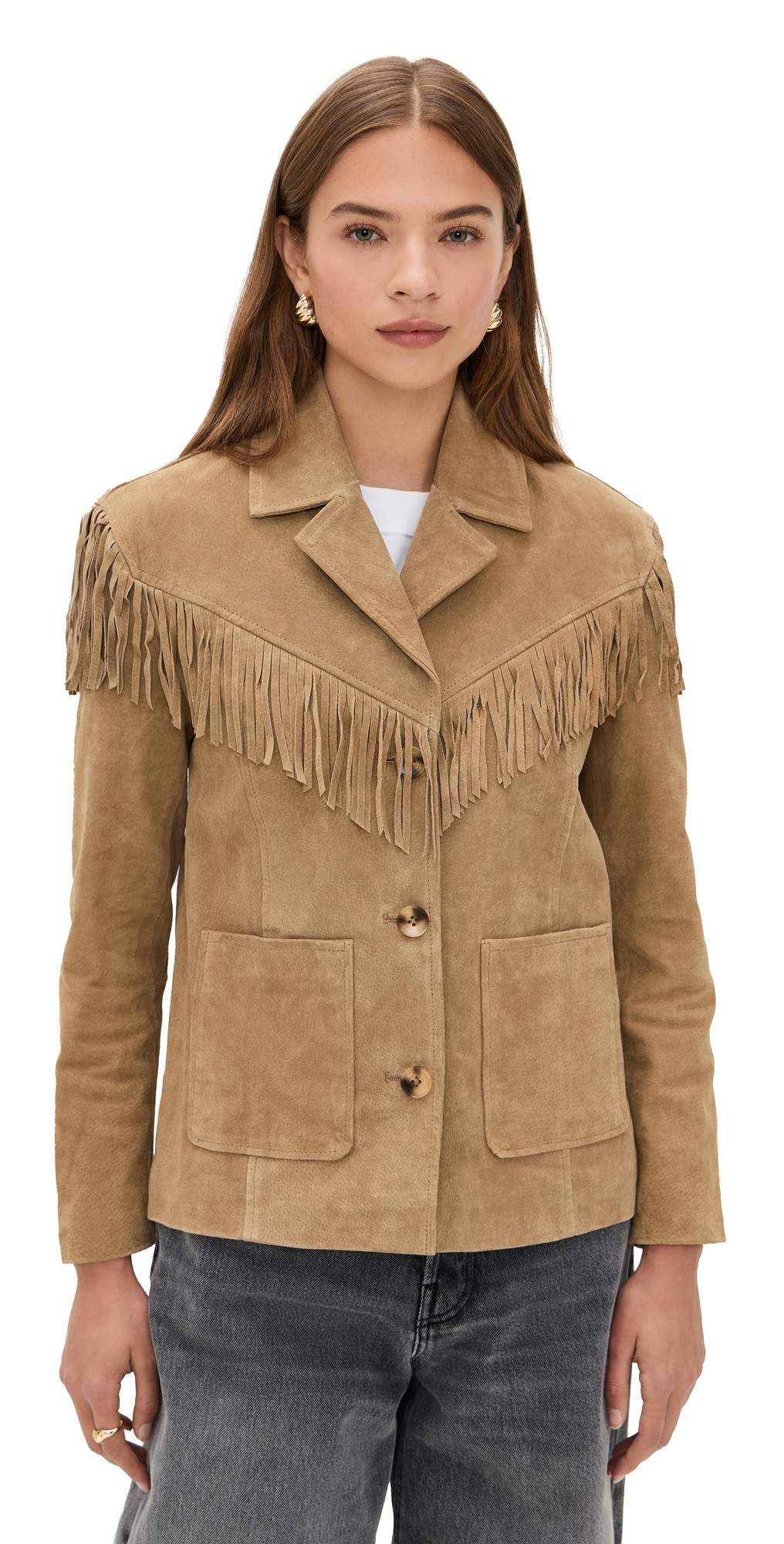 BLANKNYC Herbal Therapy Suede Jacket Dark Khaki M | Shopbop