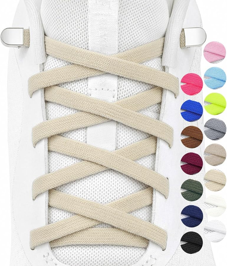 Stepace 2 Pairs Elastic No Tie Shoe Laces for Kids and Adults Sneakers, Stretch Flat Tieless Shoe... | Amazon (US)
