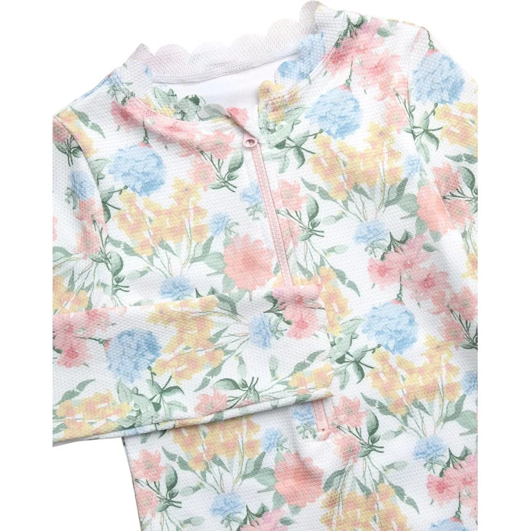 Jessica Simpson Girls' Long Sleeve Rashguard One-piece Swimsuit, Sizes 4-16 | Walmart (US)