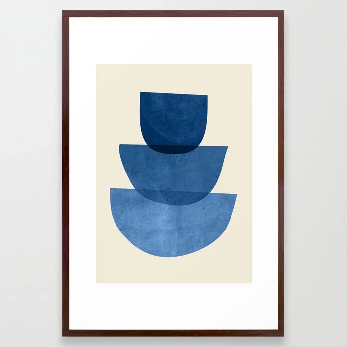 Abstract Shapes 37-Blue Framed Art Print | Society6
