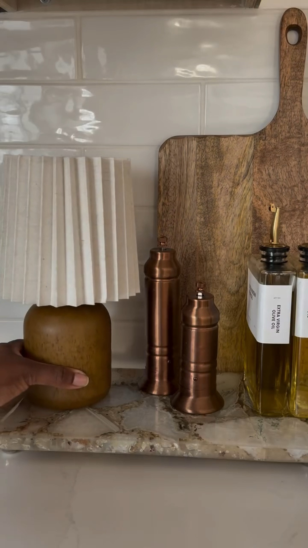A little kitchen counter refresh! 
warm woods, stone textures, oils on the counter, and pieces I reach for every day. I’ve been so drawn to that modern organic European feel lately… the kind that looks lived-in, functional, and timeless all at once.

I’m in this kitchen constantly, so I wanted the styling to reflect how we actually live! not staged, not sterile, just intentional with a little soul 🤎

Items are all linked here ♥️