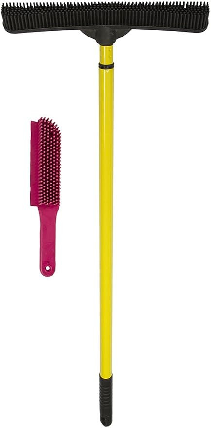 FURemover Broom, Pet Hair Removal Tool with Squeegee & Telescoping Handle That Extends from 3-5',... | Amazon (US)