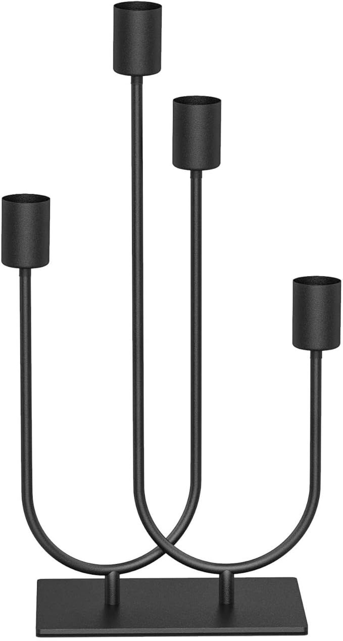 smtyle Black Candle Stick Holders for Taper Candles Set of 4 Candelabra with Iron-0.8" Diameter C... | Amazon (US)