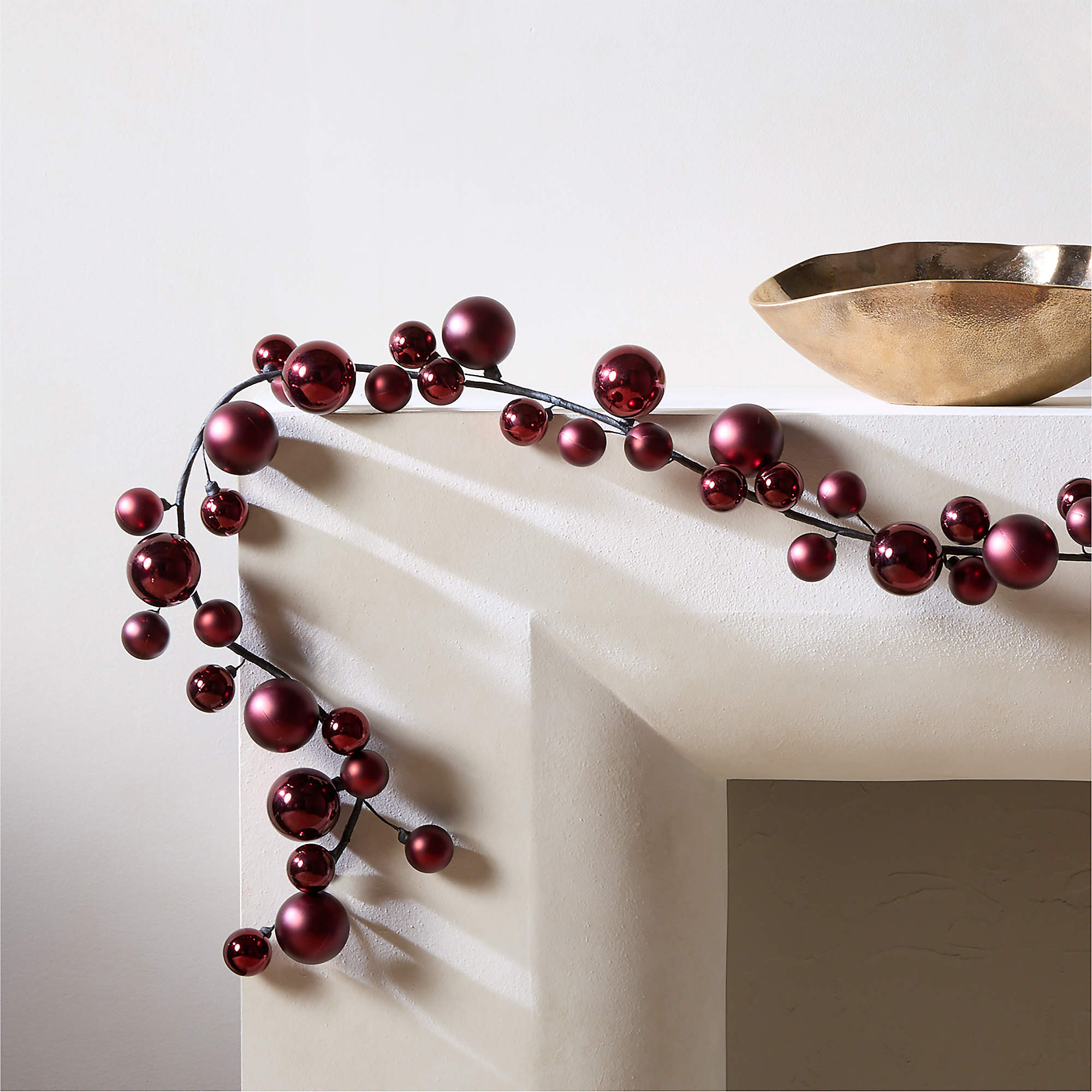 Mixed Metallic Ball Holiday Garland 72" + Reviews | CB2 | CB2
