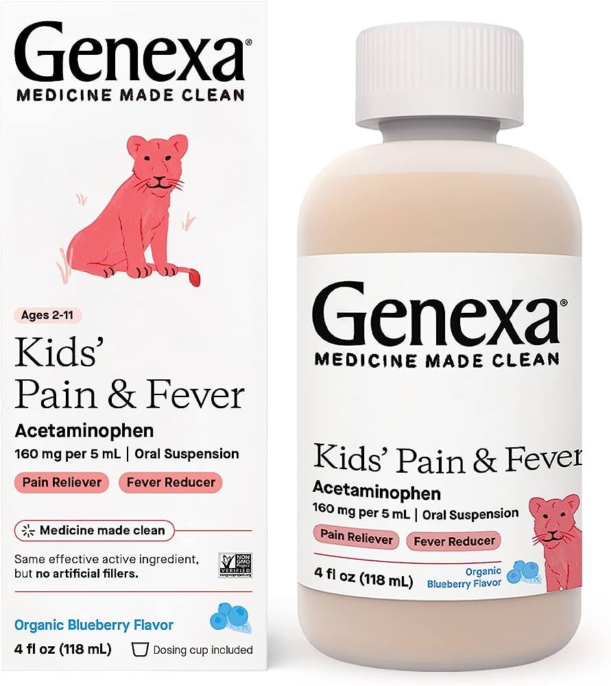 Genexa Children's Acetaminophen Pain and Fever Reducer | 160 mg per 5mL | Made with Delicious Org... | Amazon (US)
