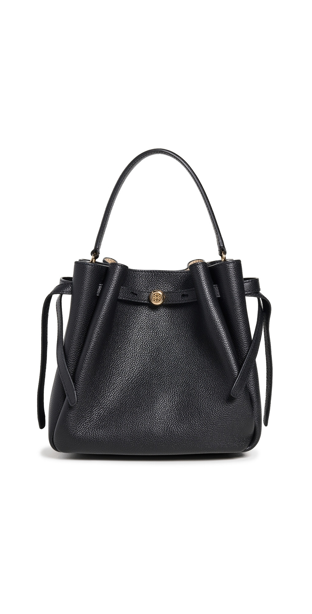 Tory Burch Romy Pebbled Small Bucket Bag Black One Size | Shopbop