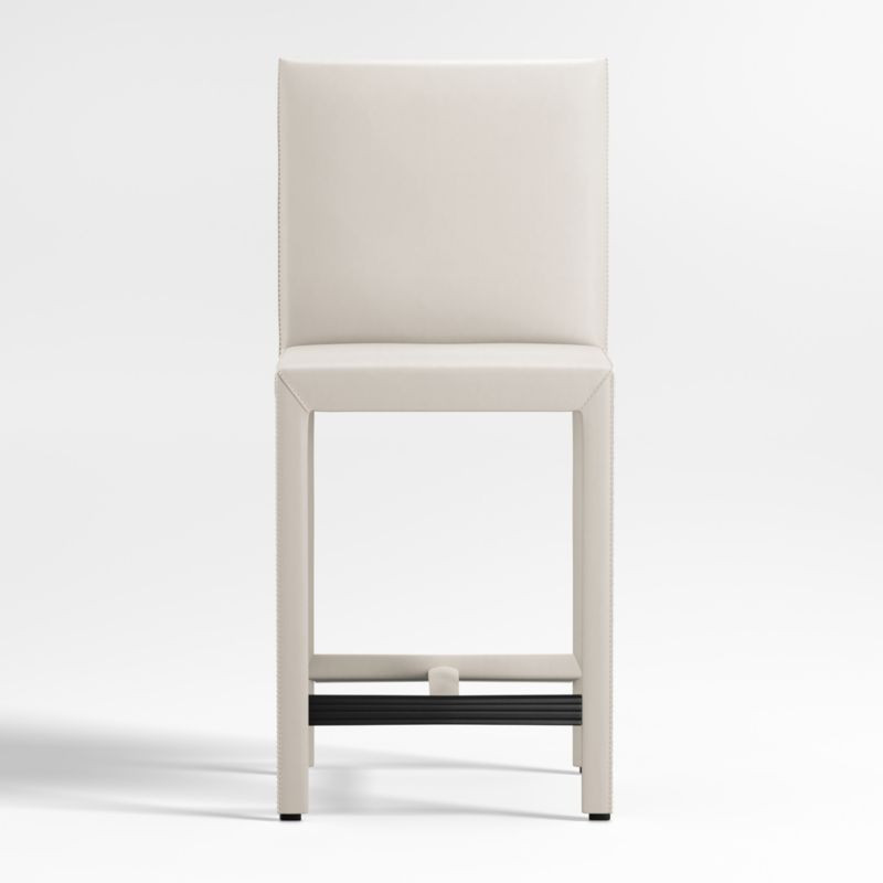 Folio Sand Top-Grain Leather Counter Stool + Reviews | Crate & Barrel | Crate & Barrel